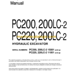 Komatsu PC200, PC200LC-2 PC220, PC200LC-2 Hydraulic Excavator Shop Manual (SEBM0205B04)