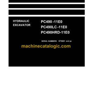 Komatsu PC490-11E0, PC490LC-11E0 Hydraulic Excavator Shop Manual (UENBM00501)