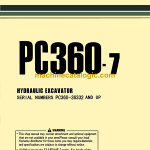 Komatsu PC360-7 Hydraulic Excavator Shop Manual (SMEH3607M0)