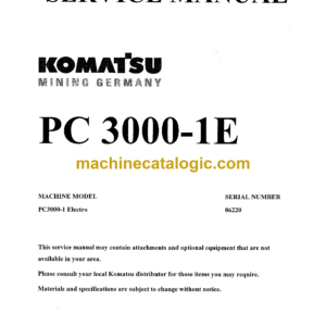 Komatsu PC3000-1E Hydraulic Excavator Service Manual