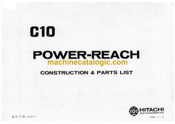 Hitachi C10 Power Reach Parts Catalog