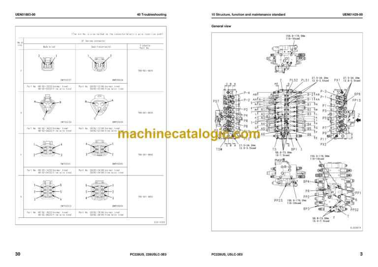 Komatsu PC228US-3E0, PC228USLC-3E0 Galeo Hydraulic Excavator Shop Manual (UEN01418-04)