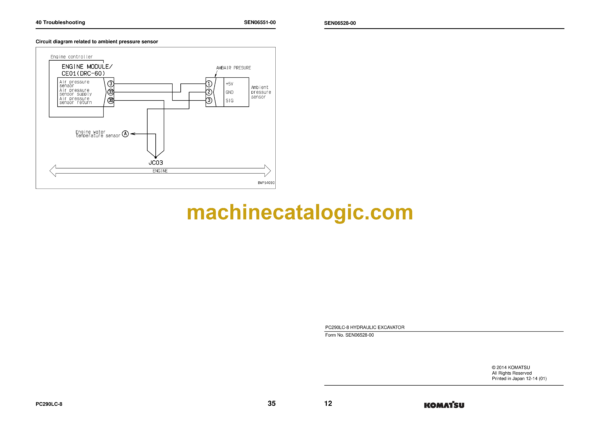 Komatsu PC290LC-8 Hydraulic Excavator Shop Manual (SEN06525-00)