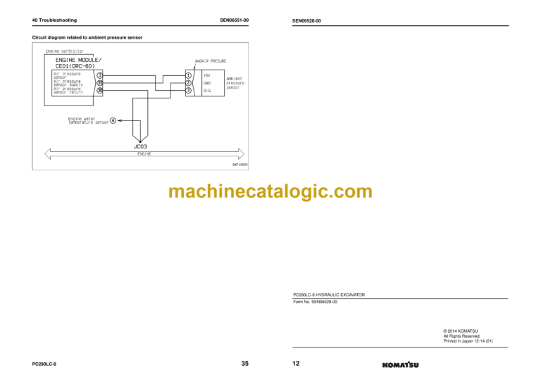 Komatsu PC290LC-8 Hydraulic Excavator Shop Manual (SEN06525-00)