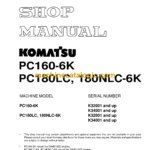 Komatsu PC160-6K PC180LC, PC180NLC-6K Hydraulic Excavator Shop Manual (UEBM000601)