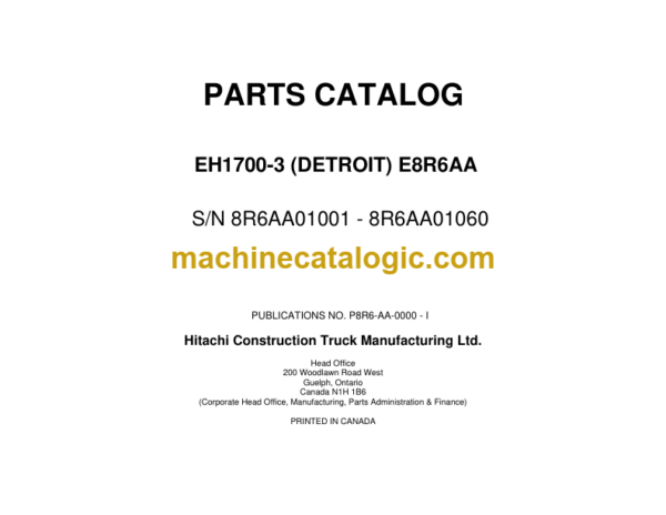 Hitachi EH1700-3 8R6AA Parts Catalog