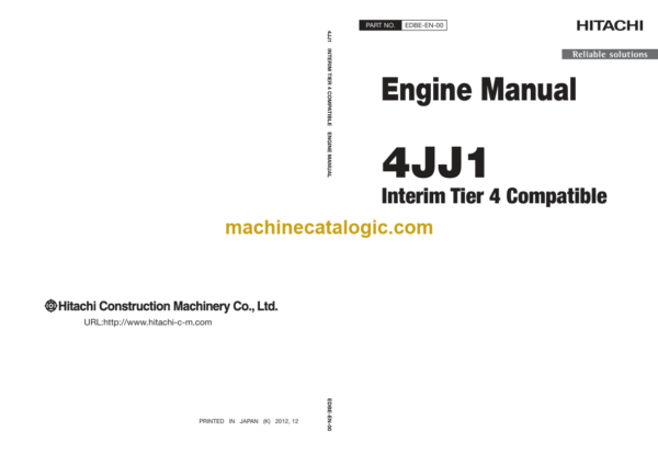 Hitachi 4JJ1 Interim Tier 4 Compatible Engine Manual