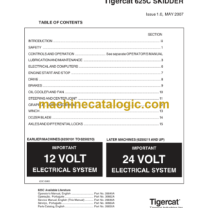 Tigercat 625C Skidder Service Manual (6250101 - 6250300) (26648A)