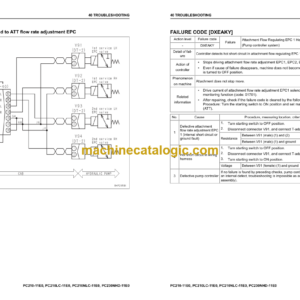 Komatsu PC210 -11E0 PC210LC-11E0 PC210NLC-11E0 PC230NHD-11E0 Hydraulic Excavator Shop Manual (UENBM00730)