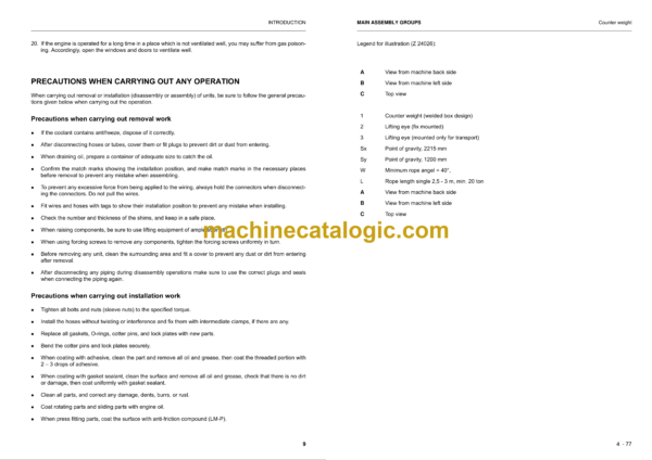 Komatsu PC3000-6 Hydraulic Mining Shovel Shop Manual (SHOP 06208-upD-GB-04)