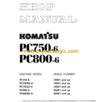 Komatsu PC750-6 PC800-6 Hydraulic Excavator Shop Manual (SEBM008707) Komatsu PC750-6 PC800-6 Hydraulic Excavator Index:
