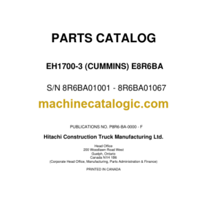 Hitachi EH1700-3 8R6BA Parts Catalog