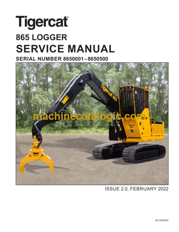 Tigercat 865 Logger Service Manual (8650001 - 8650500) (60132AENG)