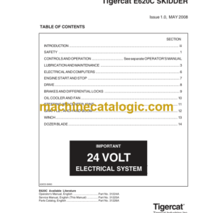 Tigercat E620C Skidder Service Manual (6205001 - 6205200) (31225A)