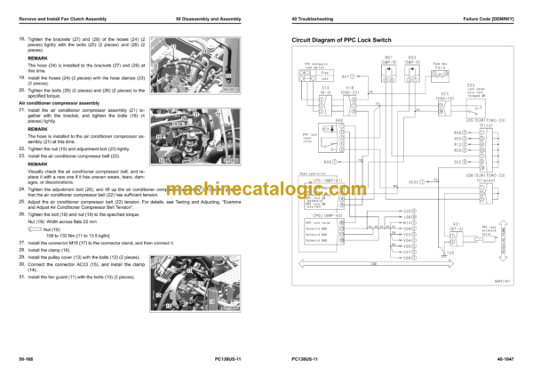 Komatsu PC138US-11 Hydraulic Excavator Shop Manual (SEN06662-07)