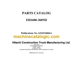 Hitachi EH1600-360ND Parts Catalog