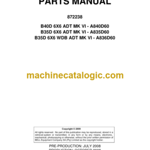 BELL B40D 6X6 ADT Mk VI, B35D 6X6 ADT Mk VI, B35D 6X6 WDB ADT Mk VI Parts Manual