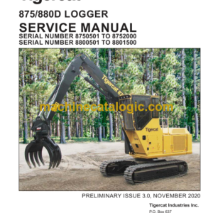 Tigercat 875, 880D Logger Service Manual (8800501 - 8801500) (43555AENG)