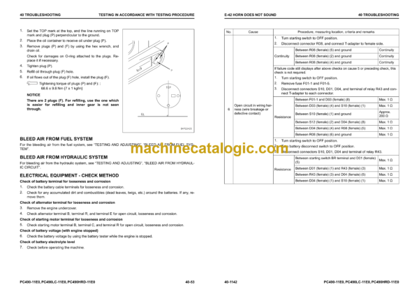 Komatsu PC490-11E0 PC490LC-11E0 PC490HRD-11E0 Hydraulic Excavator Shop Manual (UENBM00504)