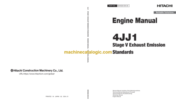 Hitachi 4JJ1 Stage V Exhaust Emission Standards Engine Manual