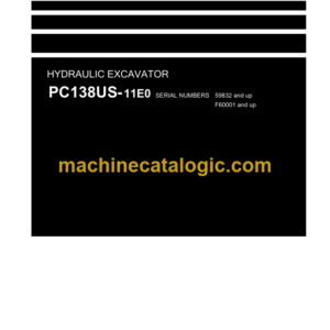 Komatsu PC138US-11E0 Hydraulic Excavator Shop Manual (WENBM00310)