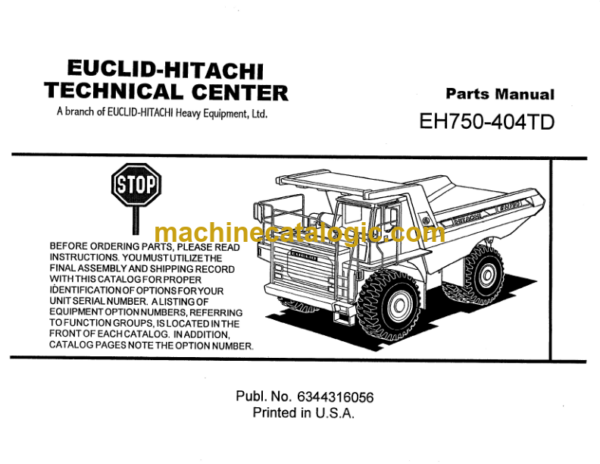 Hitachi EH750-404TD Parts Catalog