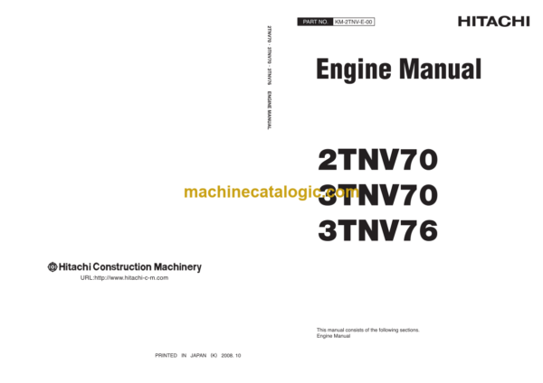 Hitachi 2TNV70, 3TNV70, 3TNV76 Engine Manual