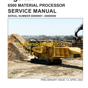 Tigercat 6500 Material Processor Service Manual (65000001–65000500) (62037AENG)