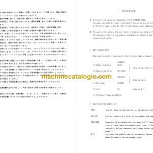 Hitachi CT10 Climbing Crane Parts Catalog