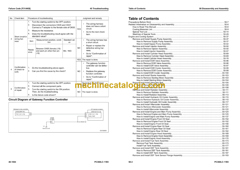 Komatsu PC360LC-11E0 Hydraulic Excavator Shop Manual (SEN06956-02)