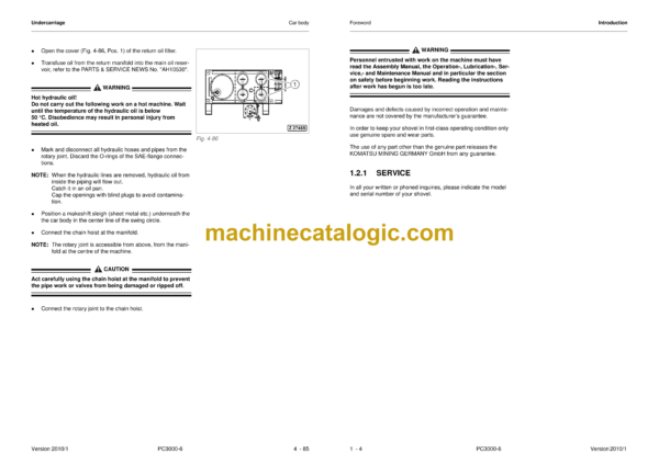 Komatsu PC3000-6 Diesel Hydraulic Excavator Shop Manual (06208-upD-GB-0)