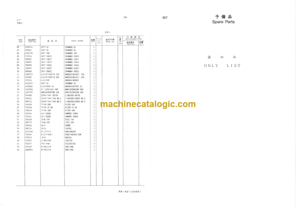 Hitachi CT10 Climbing Crane Parts Catalog