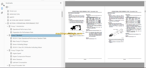 Hitachi ZX330-3 class Hydraulic Excavator Technical Manual