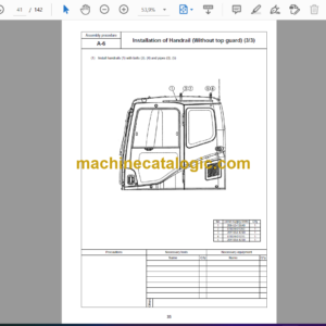 Komatsu PC600-8 PC600LC-8 Hydraulic Excavator Field Assembly Instruction (GEN00043-05)