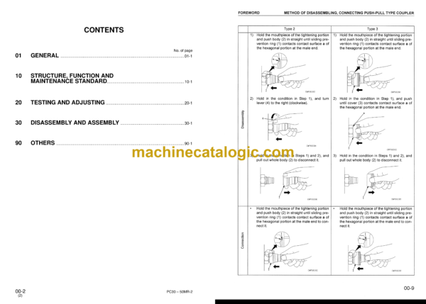 Komatsu PC27MR-2 PC30MR-2 PC35MR-2 PC40MR-2 PC50MR-2 Hydraulic Excavator Shop Manual (SEBM032406)