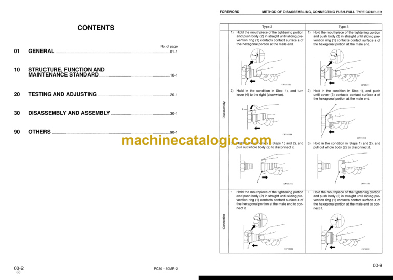 Komatsu PC27MR-2 PC30MR-2 PC35MR-2 PC40MR-2 PC50MR-2 Hydraulic Excavator Shop Manual (SEBM032406)