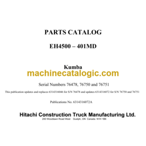 Hitachi EH4500 401MD, 401MDD, 402MD, 402MDC 411MD Parts Catalog