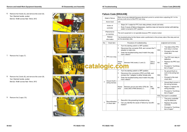 Komatsu PC138US-11E0 Hydraulic Excavator Shop Manual (SEN06905-05)