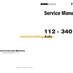 Hitachi 112-340 Axle Service Manual