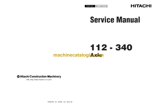 Hitachi 112-340 Axle Service Manual