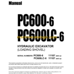 Komatsu PC600-6 PC600LC-6 Field Assembly Manual (SEAW004900)