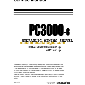 Komatsu PC3000-6 Hydraulic Mining Shovel Service Manual