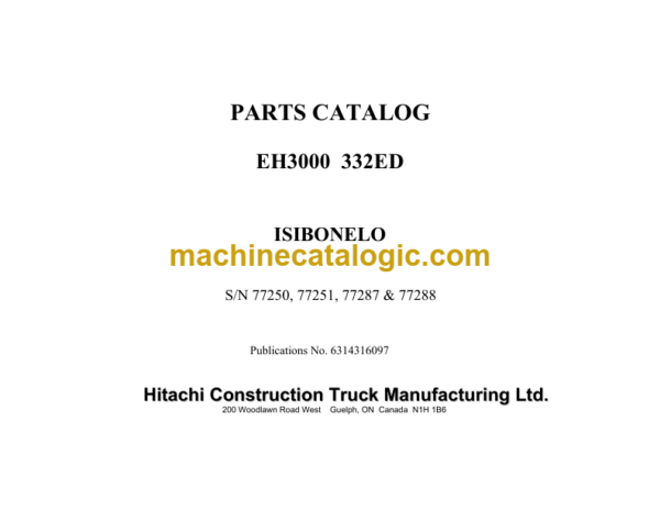 Hitachi EH3000-332ED, 332EDC Parts Catalog