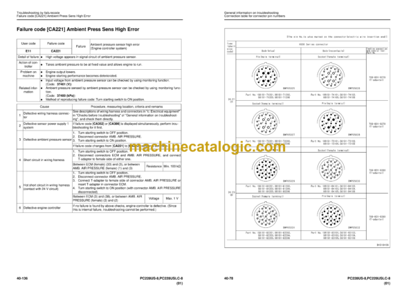 Komatsu PC228US-8, PC228USLC-8 Hydraulic Excavator Shop Manual (SEN05331-10)