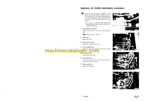 Komatsu PC180LC-3 PC180LLC-3 PC180NLC-3 Hydraulic Excavator Shop Manual (SEBM021P0304)