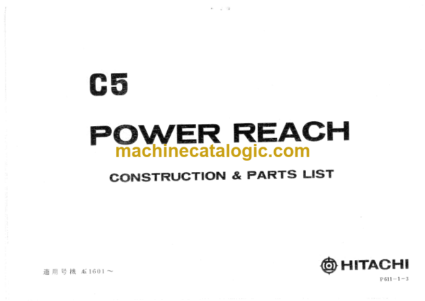 Hitachi C5 Power Reach Parts Catalog