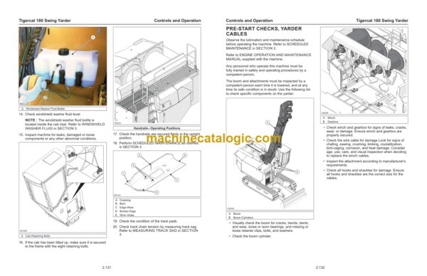 Tigercat 180 Swing Yarder Service Manual (1800001–1800500) (62847AENG)