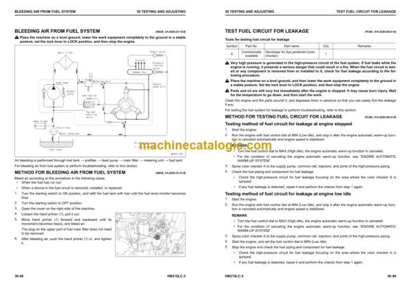 Komatsu HB215LC-3 Hydraulic Excavator Shop Manual (UENBM00461)