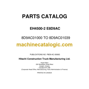 Hitachi EH4500-2 8D9AC, 8R9AA, 8R9AC, 411MDD, E413MD 8D9AC, 8D9AD, 411MD, E413MD, 402MD Parts Catalog