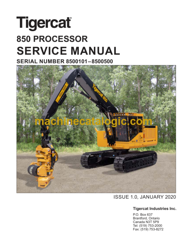 Tigercat 850 Processor Service Manual (8500101 - 8500500) (57254AENG)